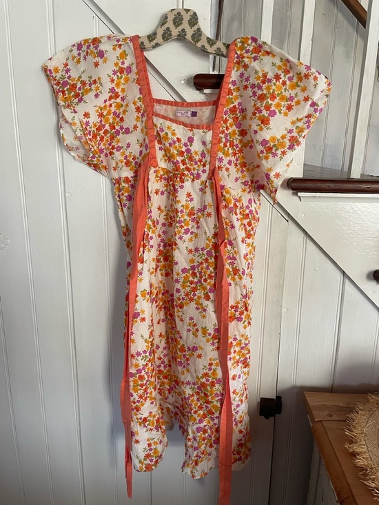 Calypso St. Barth Dresses & Skirts - Calypso St. Barth White Dress with Orange, Pink and Yellow Floral Print